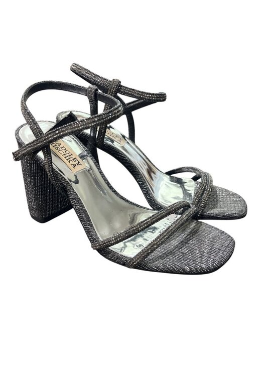 Badgley Mischka Shoes - Badgley Mischka Womens 5.5 Rebekah Block Heel Sandal Crystal Black Sliver
